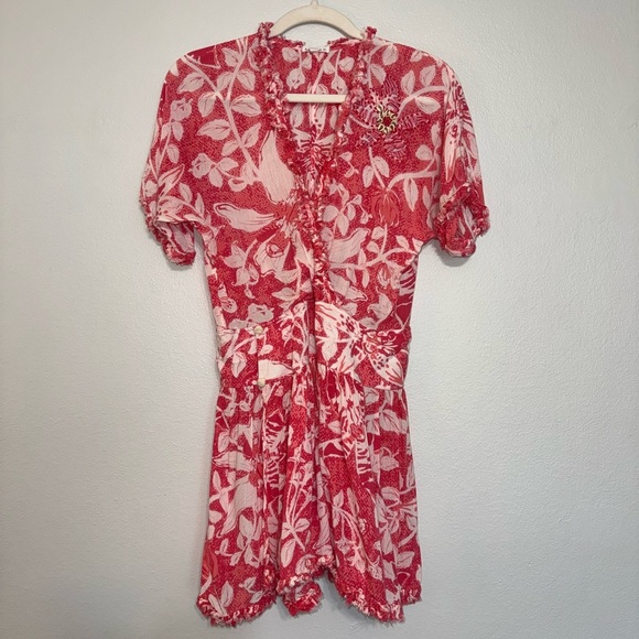 Poupette St Barth Women’s Josie Broderie Mini Dress in Pink Floral - Picture 7 of 9